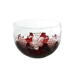 Schalen^Art Glass Schale Red Queen 19 cm, Weinrot, aus Glas