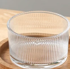 Schalen & Schüsseln^Cristalica Schale Transparent mit streifen, Rund Durchmesser ca. 9cm, ca. 190ml