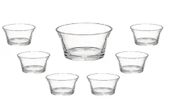 Schalen & Schüsseln^Cristalica Schalenset 7-tlg Loft Salat Dessert Schüsseln Buffet Glas Kristallklar 21cm 12cm