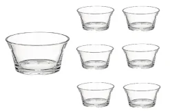 Schalen & Schüsseln^Cristalica Schalenset 7-tlg Loft Salat Dessert Schüsseln Buffet Glas Kristallklar 21cm 12cm