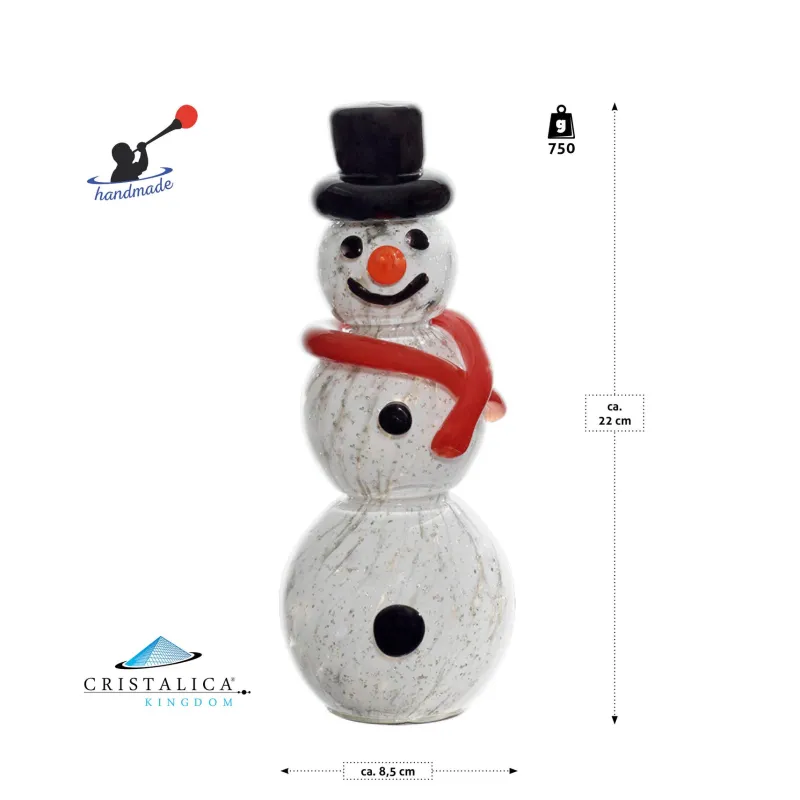 Tiere & Figuren|Weihnachten^Art Glass Schneemann Meltin Gartenflair 22 cm mit Stab