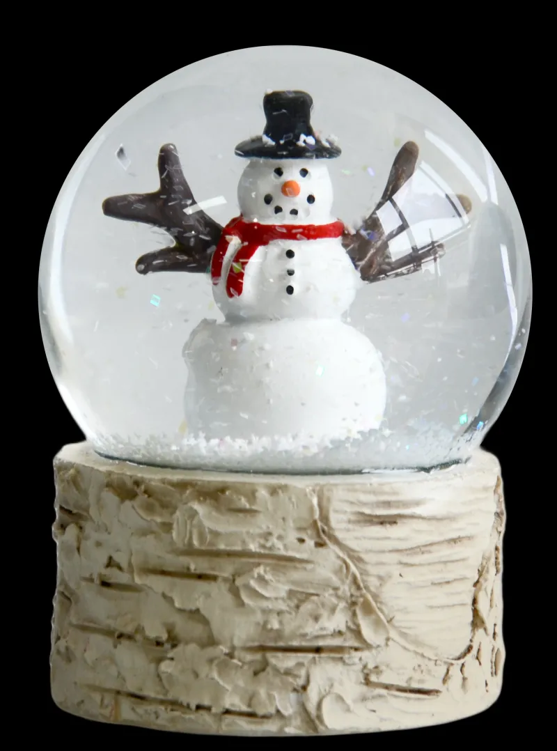 Weihnachten|Weihnachten^Cristalica Schüttelkugel-Schneemann oder Zwerge auf Sockel Höhe ca. 9,2cm