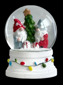 Weihnachten|Weihnachten^Cristalica Schüttelkugel-Schneemann oder Zwerge auf Sockel Höhe ca. 9,2cm