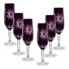 Gläserset^Cristalica Sektflöte violett Schleuderstern 6er Set (180ml)