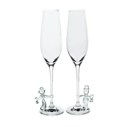 Hochzeit|Hochzeit^Art Glass Sektglas Braut & Bräutigam Hochzeitsglas 2er-Set