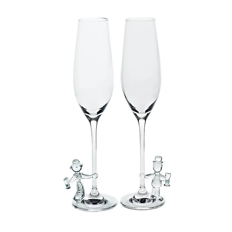 Hochzeit|Hochzeit^Art Glass Sektglas Braut & Bräutigam Hochzeitsglas 2er-Set