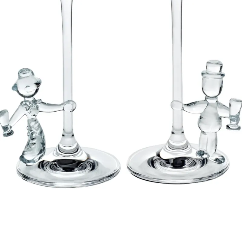 Hochzeit|Hochzeit^Art Glass Sektglas Braut & Bräutigam Hochzeitsglas 2er-Set