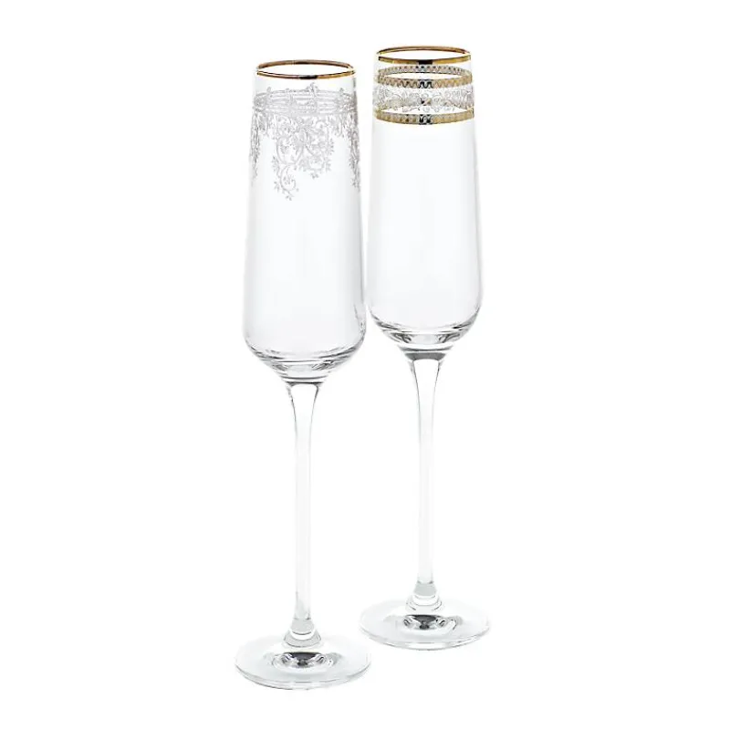 Frauen|Sektgläser^Cristalica Sektglas Charisma Golden Flower 150ml