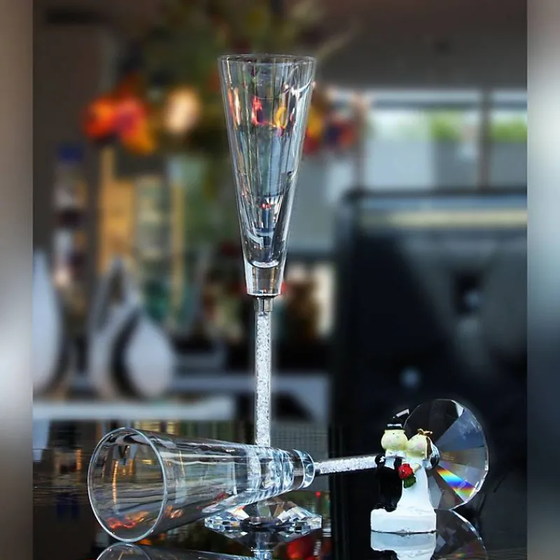 Hochzeit|Hochzeit^Glass Materials Sektglas Crystal Diamonds 120ml