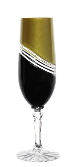 Farbige Gläser|Sektgläser^Cristalica Kingdom Sektglas Gold and Black 170 ml