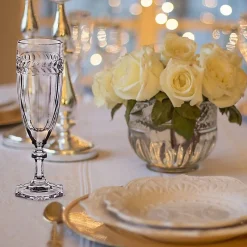 Frauen|Sektgläser^Cristalica Sektglas Sektkelch Champagnerglas Lorbeerkranz 130ml Transparent Kristallglas