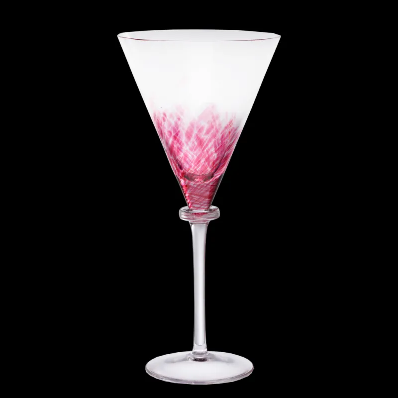 Sektgläser^Glasware Sektglas Transparent/Pink Handarbeit Höhe ca. 23cm