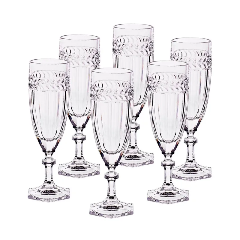 Gläserset^Cristalica Sektkelch Lorbeerkranz 6er-Set (130ml)