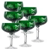 Gläserset^Cristalica Sektschale grün Schleuderstern 6er Set (200ml)