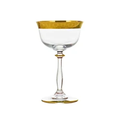 Sektgläser^Cristalica Sektschale mit Goldrand "Gold Age" (200ml)