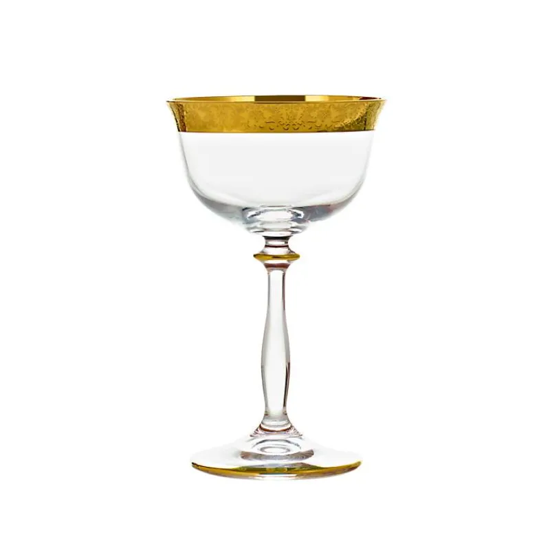 Sektgläser^Cristalica Sektschale mit Goldrand "Gold Age" (200ml)