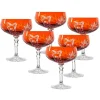Sektgläser|Farbige Gläser^Cristalica Sektschale orange Schleuderstern 6er Set (200ml)