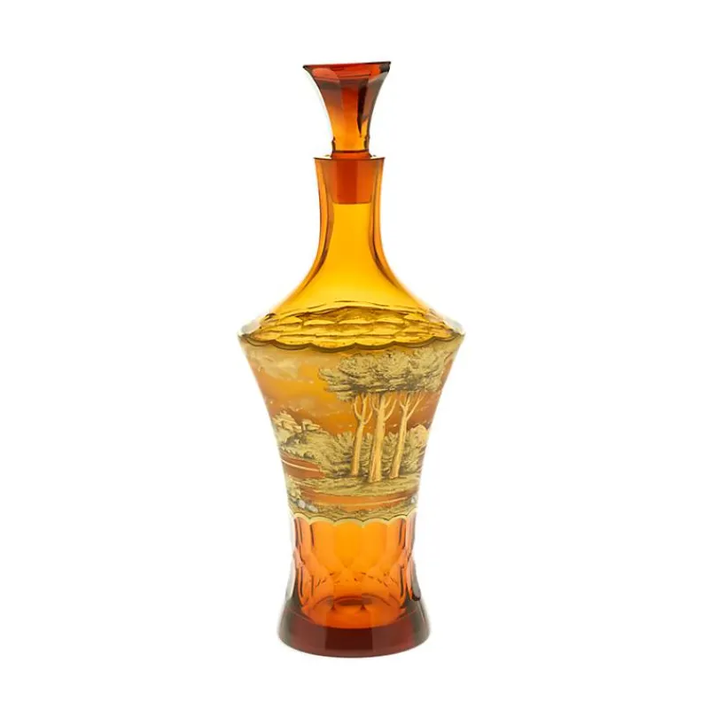 Karaffe & Dekanter^Art Glass Servierflasche mit Verschluss Art Queen, Gold, aus Glas