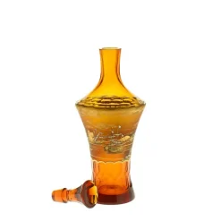 Karaffe & Dekanter^Art Glass Servierflasche mit Verschluss Art Queen, Gold, aus Glas