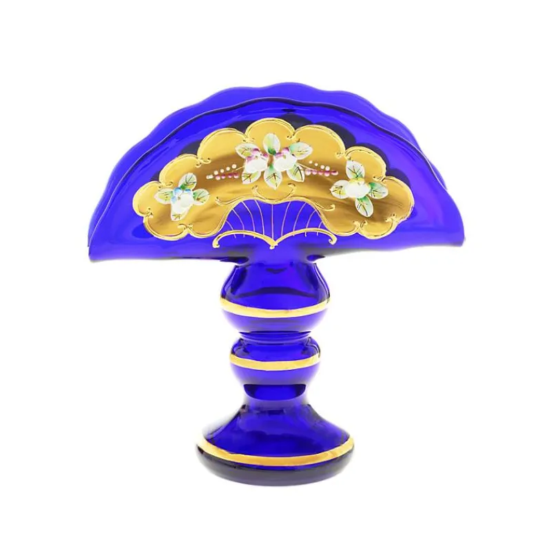 Besteck & Zubehör^Art Glass Serviettenhalter Blue Queen 21 cm, Blau/Gold, aus Glas