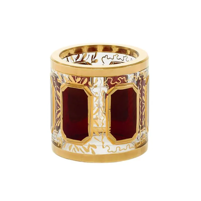 Besteck & Zubehör^Art Glass Serviettenring Red Queen 4,5 cm, Rot/Gold, aus Glas