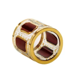 Besteck & Zubehör^Art Glass Serviettenring Red Queen 4,5 cm, Rot/Gold, aus Glas