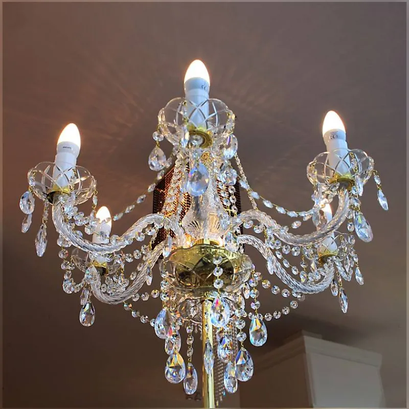 Leuchter & Lampen^Beleuchtung Standleuchter Michele Erleuchtung, Gold/Transparent, aus Glas