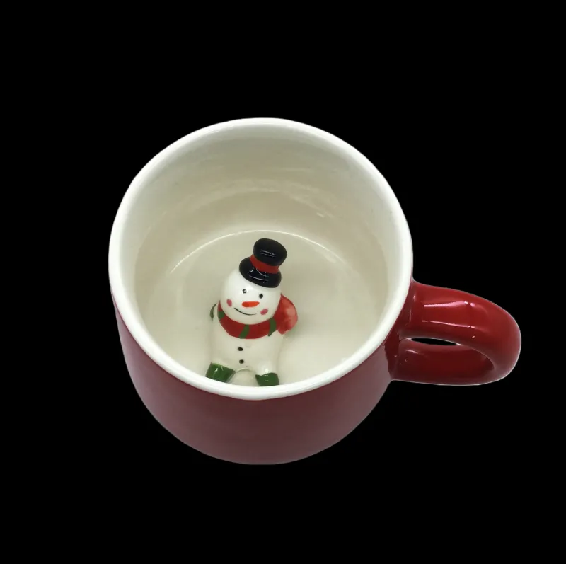 Kaffee & Teeservice|Weihnachten^Cristalica Tasse mit Figur, Keramik Becher mit Henkel, Rot/Weiß