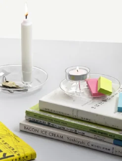 Kerzenhalter^Cristalica Teelichhalter Windlicht-Halter mit Schale Design Mist-o oval ca. 11cm Kristallglas Transparent