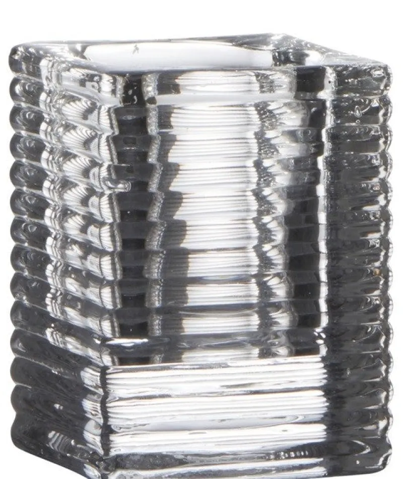 Kerzenhalter^Cristalica Teelicht Square Rib 9,5 cm