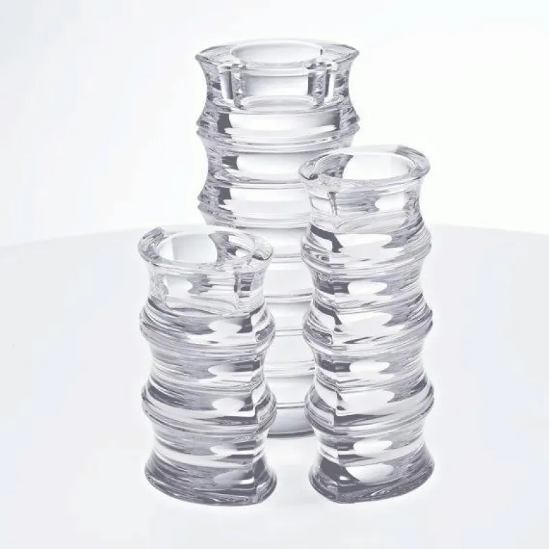 Kerzenhalter^German Crystal Teelichthalter Antonia transparent Bleikristallglas 14cm