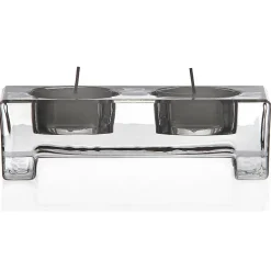 Kerzenhalter^German Crystal Teelichthalter 2er auf Füßen Venezia 7x13cm