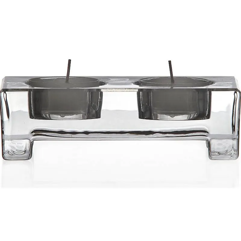 Kerzenhalter^German Crystal Teelichthalter 2er auf Füßen Venezia 7x13cm