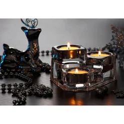 Kerzenhalter^Fan Unikate Teelichthalter 3er Lucio 6,5cm Bleikristall