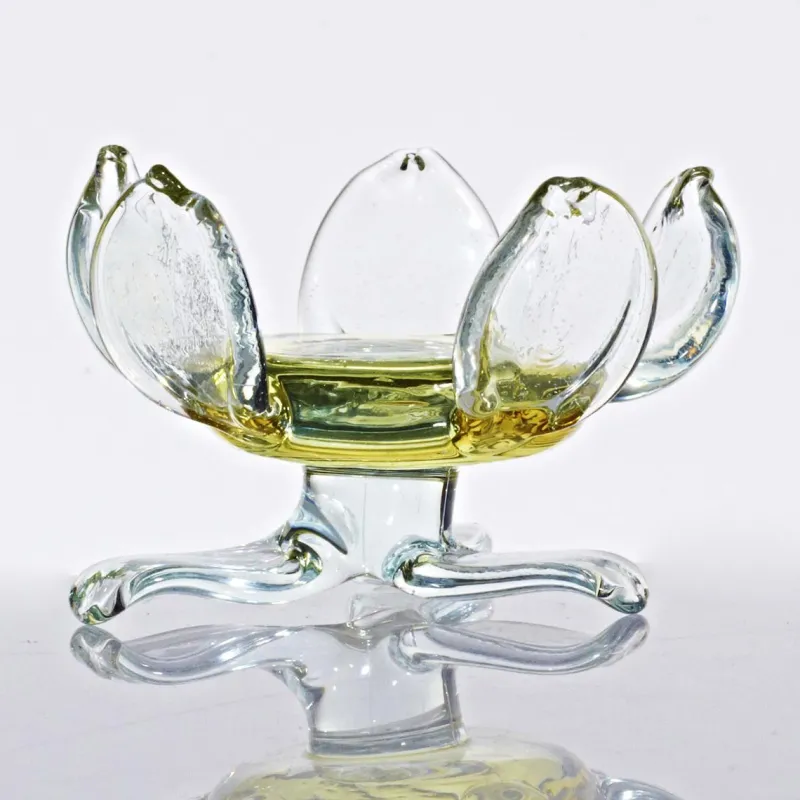 Frauen|Blumen^Art Glass Teelichthalter Flower Blumen 7,5cm Glas Kerzenhalter Dekoration Geschenk