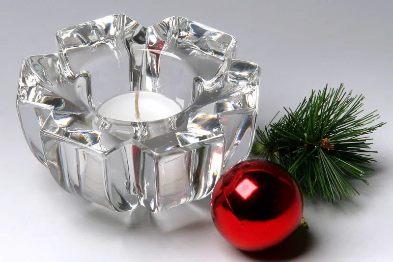 Weihnachten|Weihnachten^German Crystal Teelichthalter Heaven Schneeflocke 10,5cm