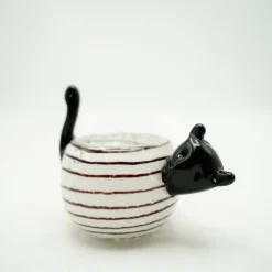 Halloween|Ostern^Cristalica Teelichthalter Katze Glas Höhe ca. 13cm Handarbeit