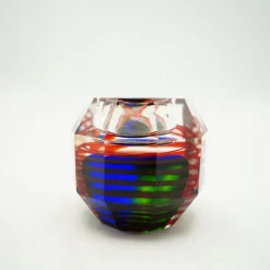 Ostern|Ostern^Cristalica Teelichthalter Murano-Stil Höhe ca.8,5cm Bunt/Transparent Handarbeit