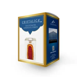 Valentienstag|Halloween^Cristalica Teelichthalter Murano-Stil Höhe ca. 12cm Amber/Rot Handarbeit