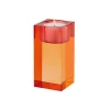 Kerzenhalter^Cristalica Teelichthalter Sari Kristallglas 10,3cm orange/rosa