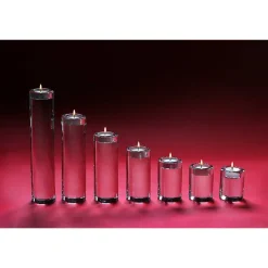 Kerzenhalter^German Crystal Teelichthalter Skyline 23cm, Transparent, aus Bleikristall