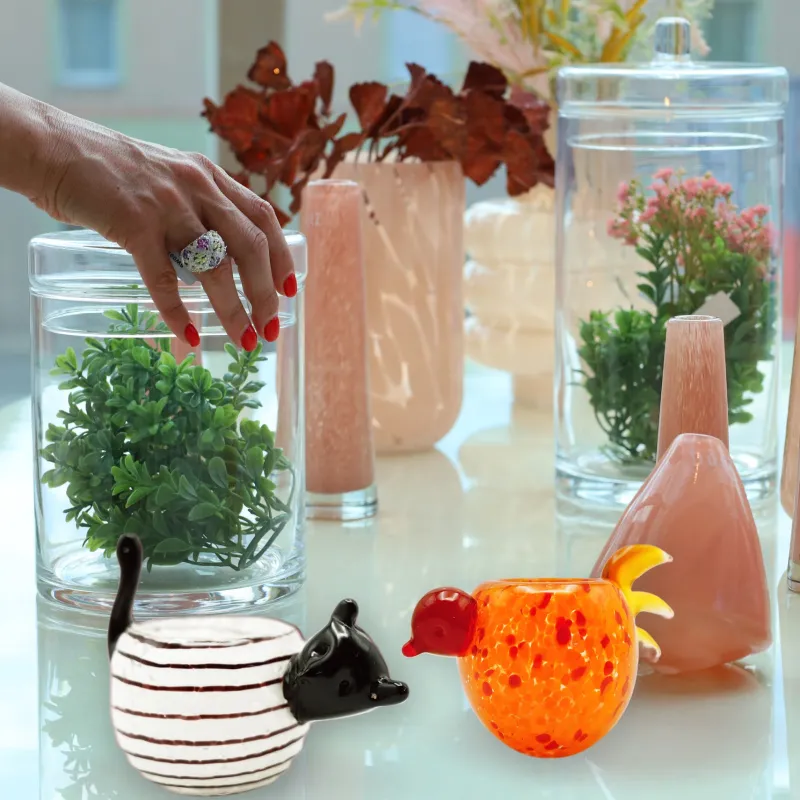 Halloween|Ostern^Cristalica Teelichthalter Vogel Glas Höhe ca. 12cm Handarbeit