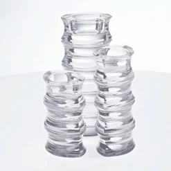 Kerzenhalter^German Crystal Teelichthaltr Antonia transparent Bleikristall 18cm