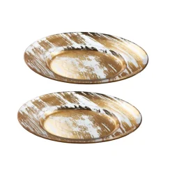 Glasteller^Cristalica Teller "Golden Dust" 2er Set (26,5cm)