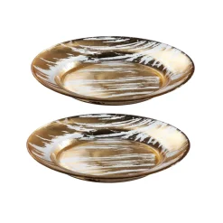 Glasteller^Cristalica Teller "Golden Dust" 2er Set (20,5cm)