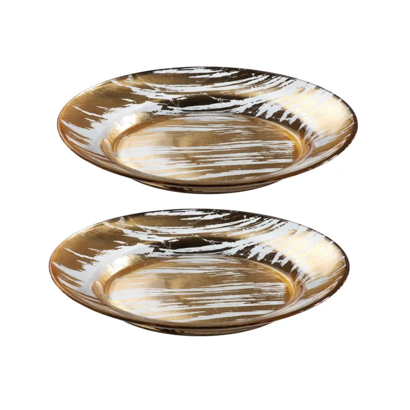 Glasteller^Cristalica Teller "Golden Dust" 2er Set (20,5cm)