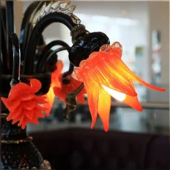 Leuchter & Lampen^Beleuchtung Tischleuchte Flambo Orange "Murano" (Ø50cm,H45cm)