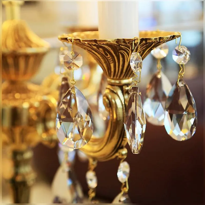 Leuchter & Lampen^Beleuchtung Tischleuchter Mandy Erleuchtung, Gold/Violett, aus Glas