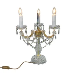 Leuchter & Lampen^Beleuchtung Tischleuchter Stephanie Erleuchtung, Gold/Transparent, aus Glas