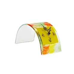 Uhren^Cristalica Tischuhr Gelbe Welle "Clockworld" (19x9cm)